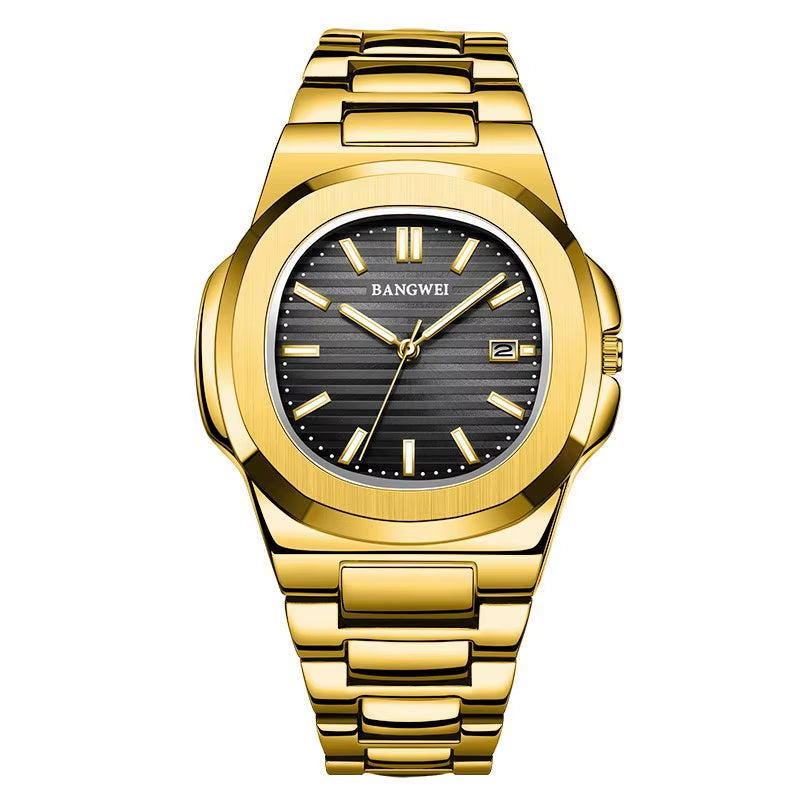 2025 New Hot Selling Luxury Men'S Business Wrist Watch Retro Square Waterproof Luminous Quartz Watch for Men