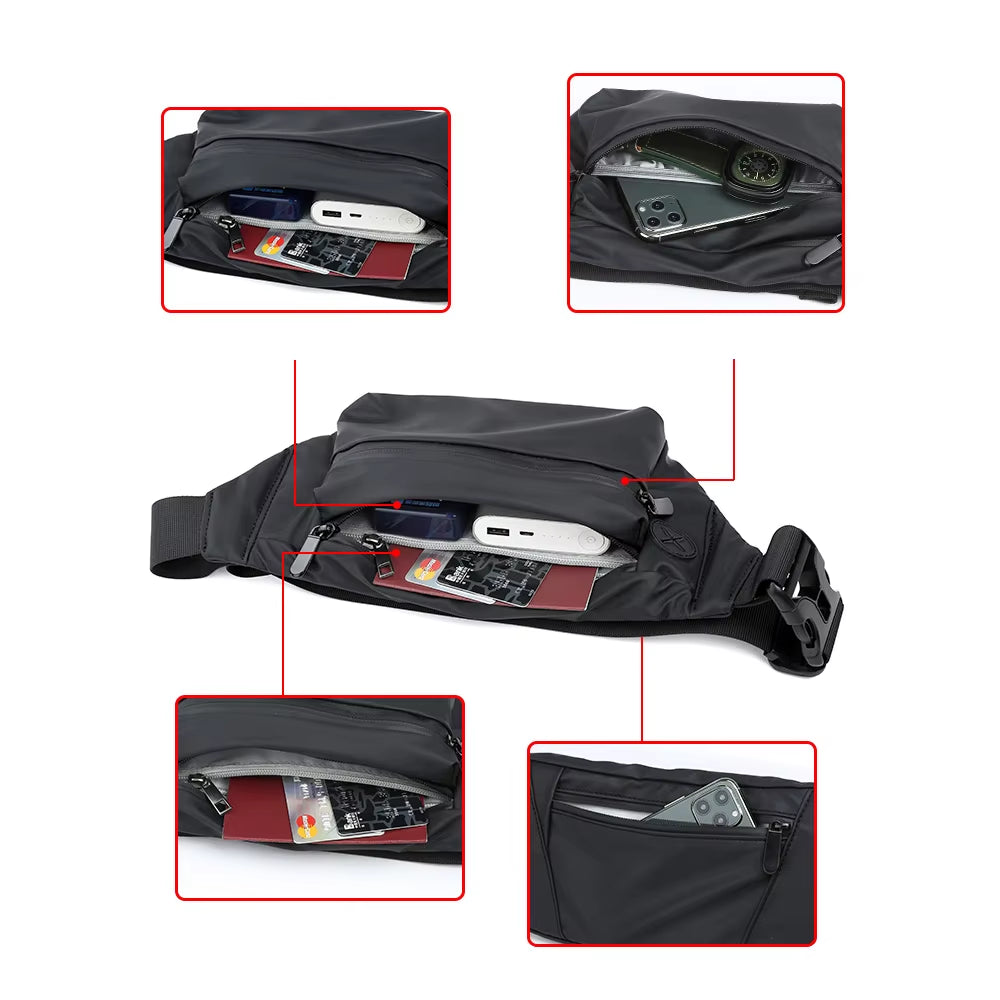 MOYYI Waterproof Belt Bags for Men Unisex Belt Bags Fanny Pack Running Men'S Sport Waist Bags