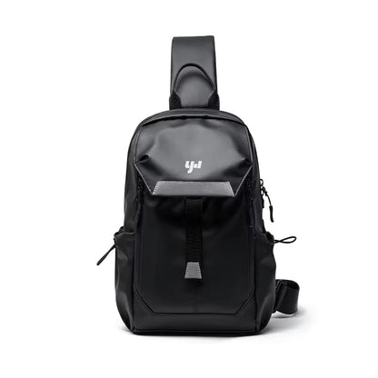 Fashion Design Causal Crossbody Bag for Men Cycling Outdoor PVC Leather Men'S Chest Bag Travel Waterproof Sling Shoulder Bags - MCROONS.COM