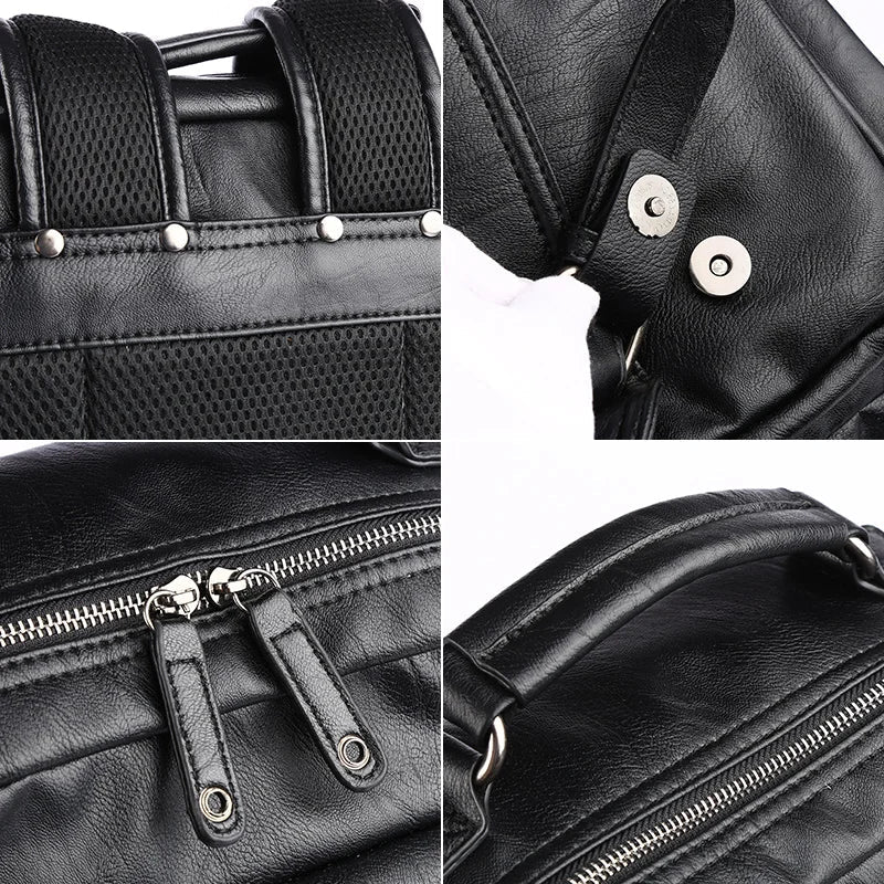 Fashion PU Laptop Backpack Travelling Waterproof PU Leather Laptop Backpack for Men Backpack - MCROONS.COM