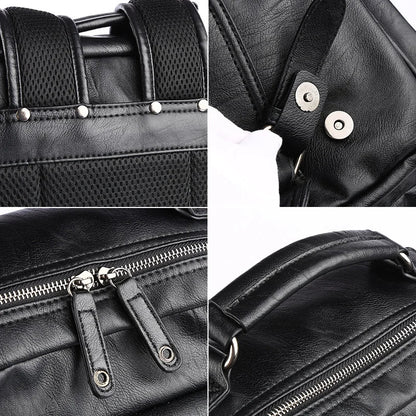 Fashion PU Laptop Backpack Travelling Waterproof PU Leather Laptop Backpack for Men Backpack - MCROONS.COM
