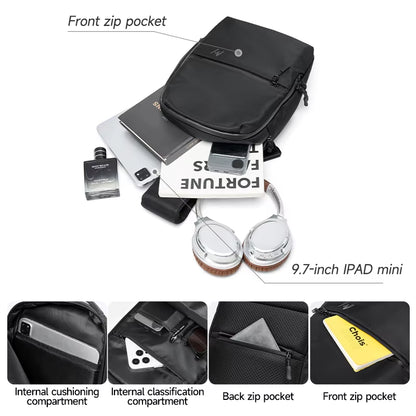MOYYI Oxford Large Chest Bag for Men Sports Outdoor Sling Chest Bags for Travel Waterproof Men'S Crossbody Shoulder Bag
