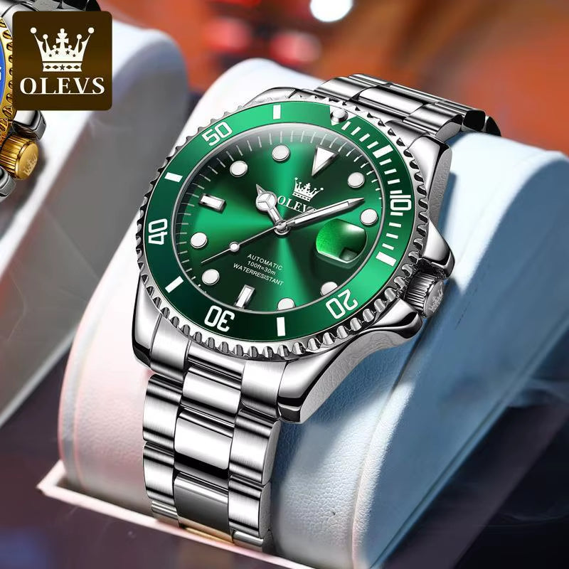 OLEVS 6650 Men'S Watch Top Diving Sports Men'S Automatic Mechanical Watch Fashion Business Date Waterproof Luminous Watch