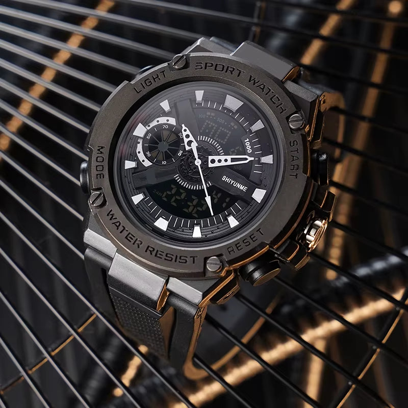 1809B Luxury Gold Digital Watches Men Wrist Sport Wrist Watch Alloy Case Waterproof Fashion Watches Colorful Relojes