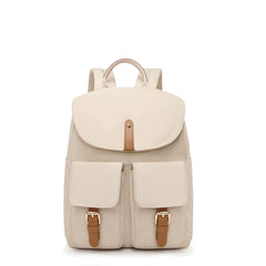Simradia Anti-Theft Casual Nylon Beige Ladies Backpacks for Women Travel Backpack