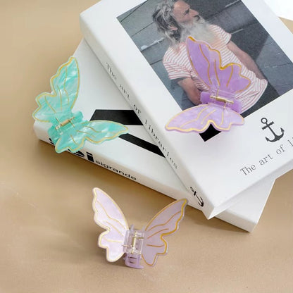 High Quality Hot Selling 10Cm Solid Color Large Butterfly Hair Claw Cute Engraved Women'S Claw Clip Customization - MCROONS.COM