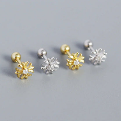 KR Europe and America S925 Silver Ear Bone Nails Ins Cross Screws Earrings Sleep without Removing Earrings Wholesale for Women - MCROONS.COM