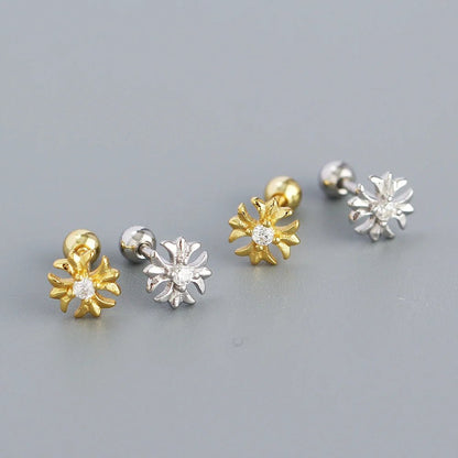KR Europe and America S925 Silver Ear Bone Nails Ins Cross Screws Earrings Sleep without Removing Earrings Wholesale for Women - MCROONS.COM