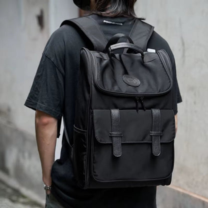 Laptop Backpack Leisure School Bag Stylish Daypack Large Capacity Fashion High Quality Waterproof for Men Black Polyester MOYYI - MCROONS.COM