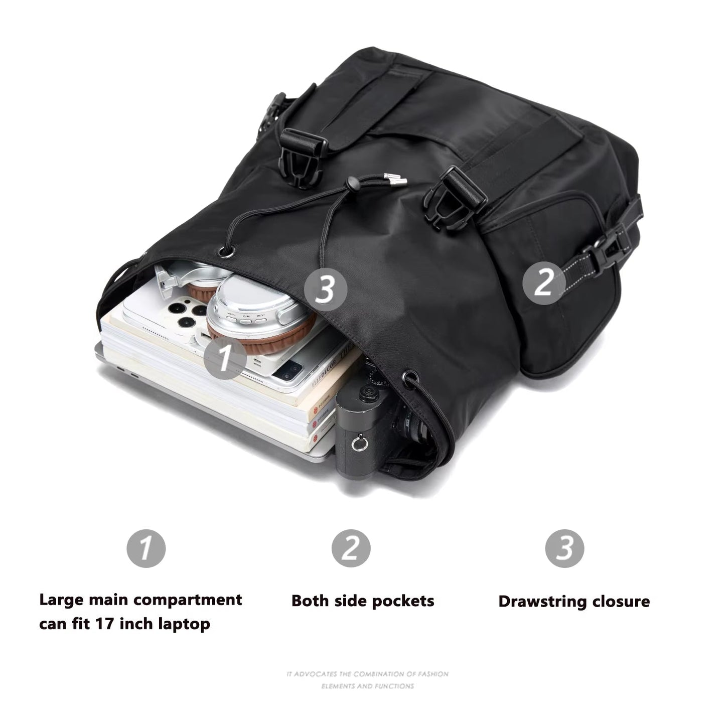 Large Capacity Men'S Backpack Flip Travel Backpack Fit 17 Inch Laptop Backpack Bags - MCROONS.COM