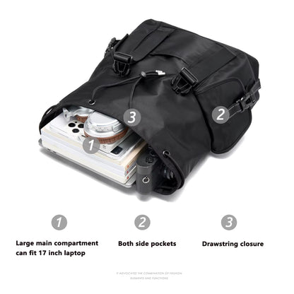 Large Capacity Men'S Backpack Flip Travel Backpack Fit 17 Inch Laptop Backpack Bags - MCROONS.COM