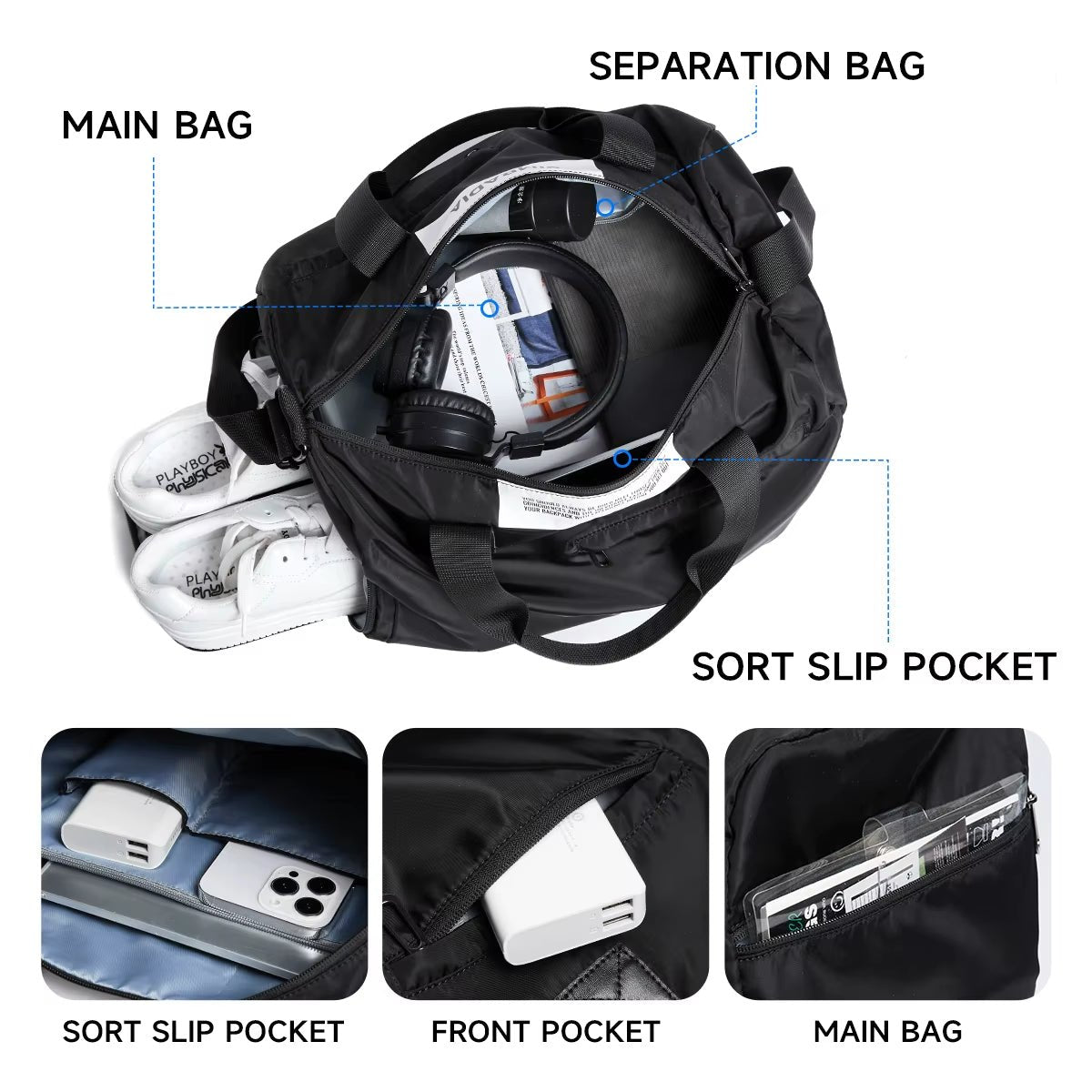 Large Capacity Travel Bag for Men Carry on Duffle Bag Custom Logo Sport Gym Bags - MCROONS.COM