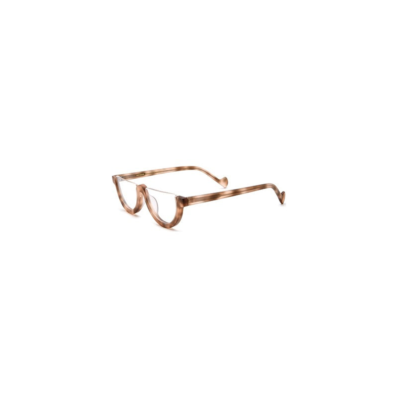 Retro Half-Round Acetate Semi-Rimless Optical Glasses Frame - Leopard - MCROONS