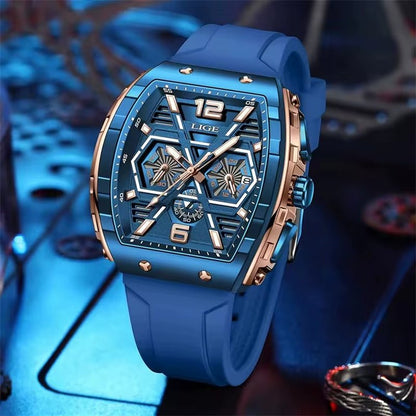 LIGE 89108 Business Wristwatch Waterproof Sport Men'S Watch Casual Silicone Date Quartz Wrist Watches for Men Relogio Masculino - MCROONS.COM