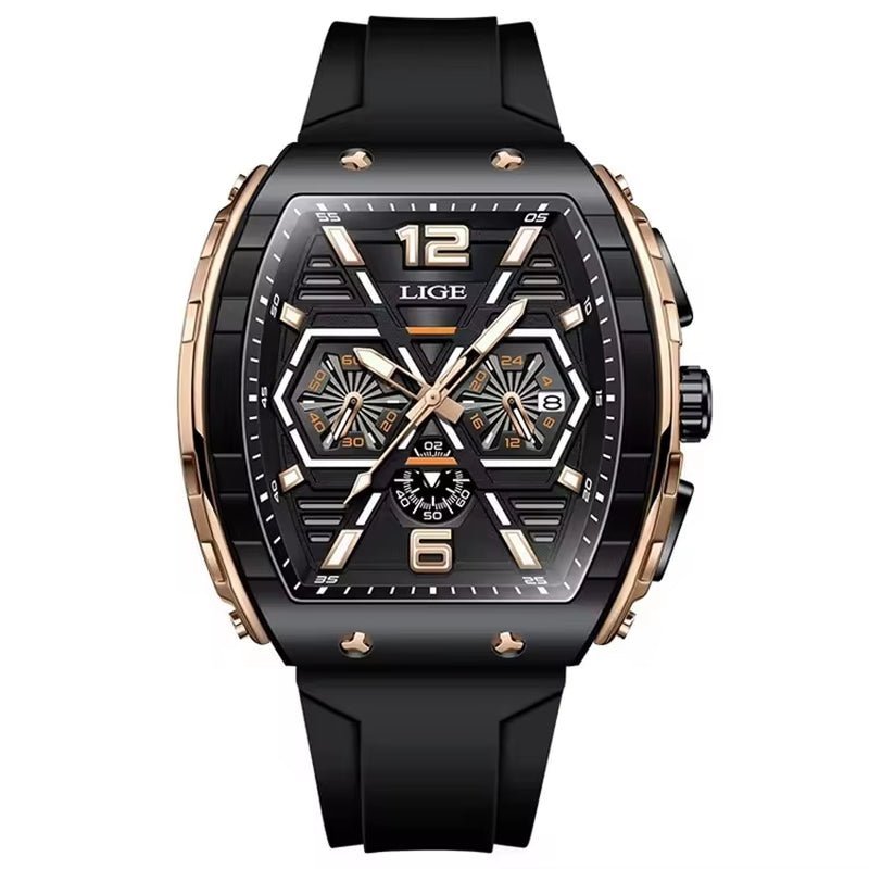 LIGE 89108 Business Wristwatch Waterproof Sport Men'S Watch Casual Silicone Date Quartz Wrist Watches for Men Relogio Masculino - MCROONS.COM
