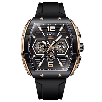 LIGE 89108 Business Wristwatch Waterproof Sport Men'S Watch Casual Silicone Date Quartz Wrist Watches for Men Relogio Masculino - MCROONS.COM