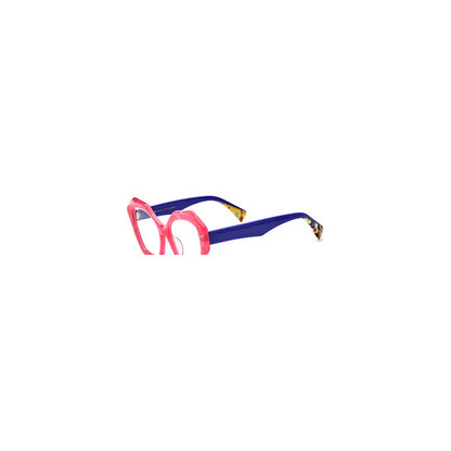 Oversized Cat Eye Acetate Optical Glasses Frame - Light Purple Temple - MCROONS