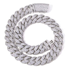Luxury Curved Flip Buckle Cuban Chain 22MM Iced Out Zircon Diamond Necklace for Men Women Hip Hop Jewelry