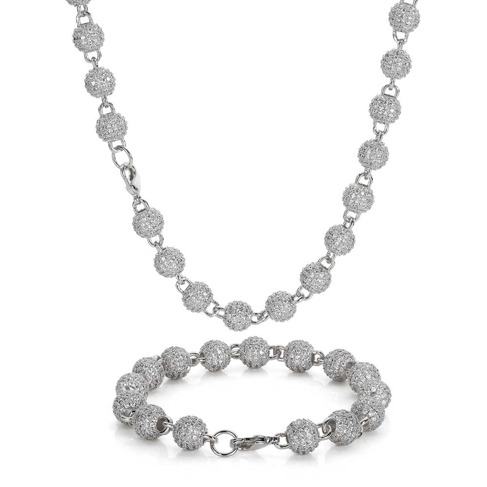 S925 Sterling Silver Moissanite Bead Chain Necklace