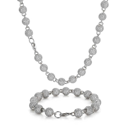 S925 Sterling Silver Moissanite Bead Chain Necklace