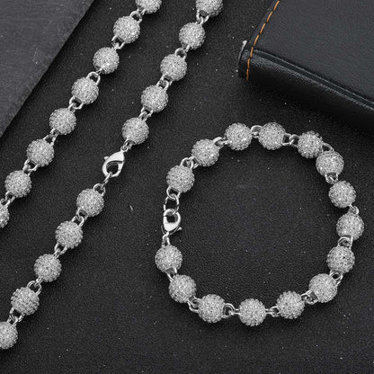 S925 Sterling Silver Moissanite Bead Chain Necklace