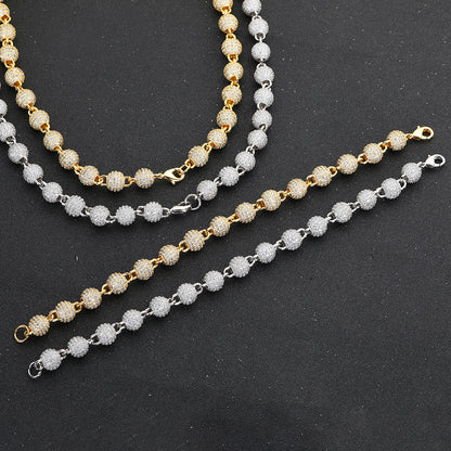 S925 Sterling Silver Moissanite Bead Chain Necklace