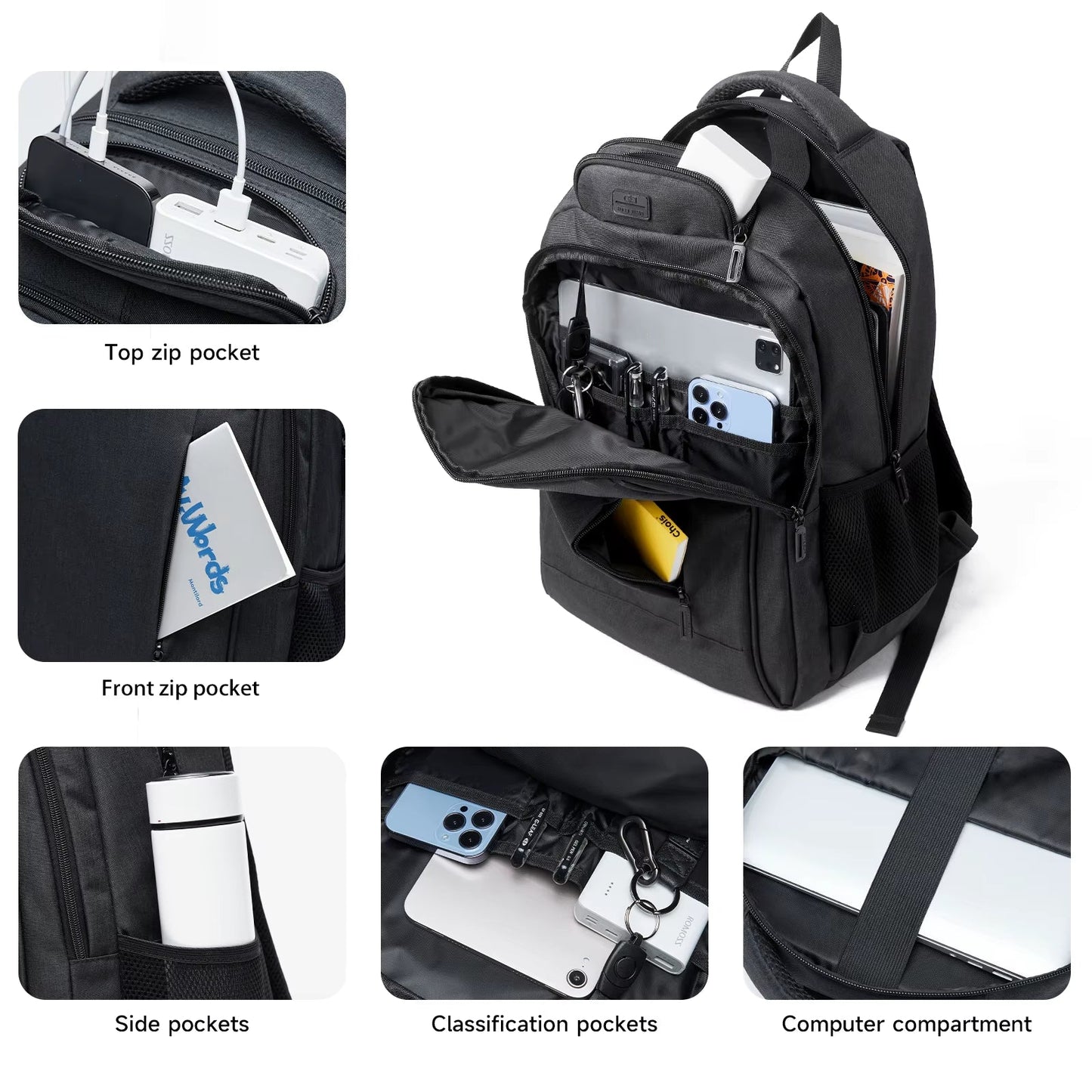 Mate Elan Large Capacity 15.6 Inch Laptop Backpack anti Theft Business Backpacks for Men Waterproof School Men'S Travel Bags - MCROONS.COM