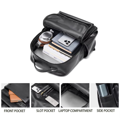Mate Elan PU Leather Laptop Bags for Men Rucksack Waterproof Business PU Leather Backpack - MCROONS.COM