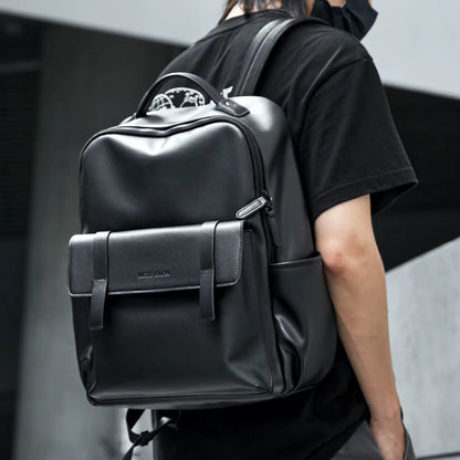 Mate Elan PU Leather Laptop Bags for Men Rucksack Waterproof Business PU Leather Backpack - MCROONS.COM