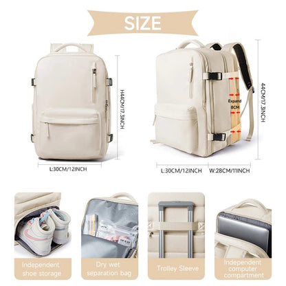 Mochilas Extended 40L Black Carry on Backpack Men Business Laptop Travel Backpack - MCROONS.COM