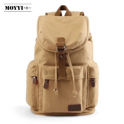MOYYI Anti - Theft Canvas Bag for Men Outdoor Knapsack Hiking Laptop Backpack - MCROONS.COM