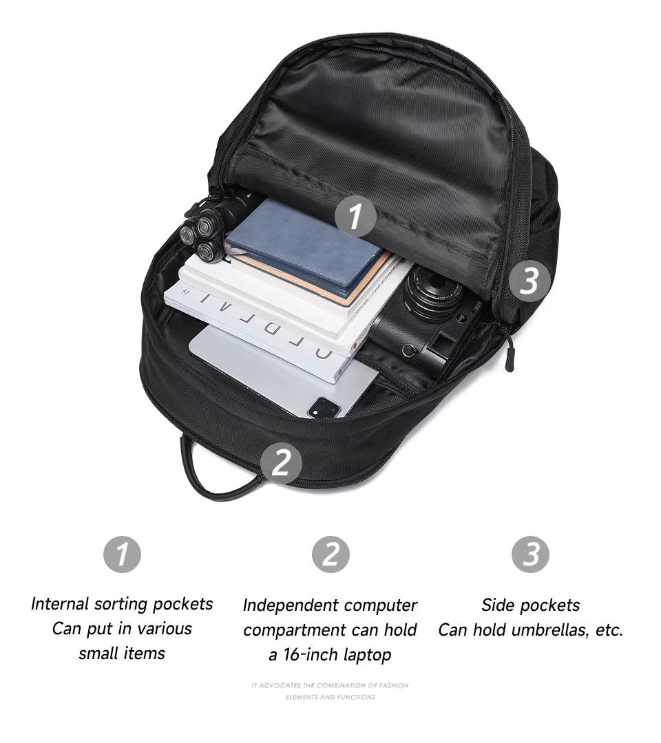 MOYYI Business Laptop Backpack Bags for Men Large Capacity 16 - Inch Laptop Travel Backpack - MCROONS.COM