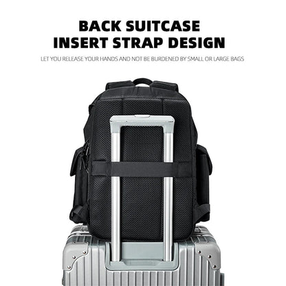 MOYYI Large Capacity 14 Inch Laptop Backpack for Men Outdoor Reflective Webbing School Bags Travel Backpack with Trolley Sleeve - MCROONS.COM
