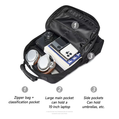 MOYYI Lightweight 14 Inch Laptop Backpack for Men Durable Nylon Travel Backpacks Zipper Men'S Backpack for Business - MCROONS.COM
