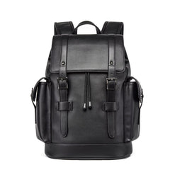 MOYYI Luxury PU Leather Bags for Men'S Backpack Business Travel Laptop Backpack