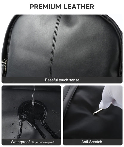 MOYYI Men's PU Leather Travel Backpack with Laptop Compartment - MCROONS.COM