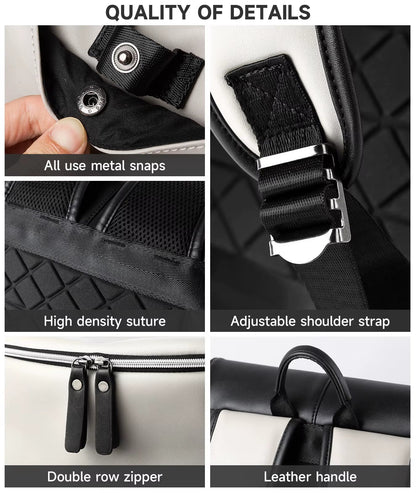 MOYYI Mochila Vegan Leather Dayback Teen Bookbags Laptop Bags for Men Backpacks - MCROONS.COM