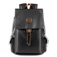 MOYYI PU Leather Bags for Men Waterproof Mochilas Men PU Leather Laptop Backpack