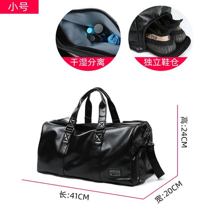 MOYYI PU Leather Travel Bags for Men Duffle Bag Outdoor Leather Men'S Travel Bag - MCROONS.COM