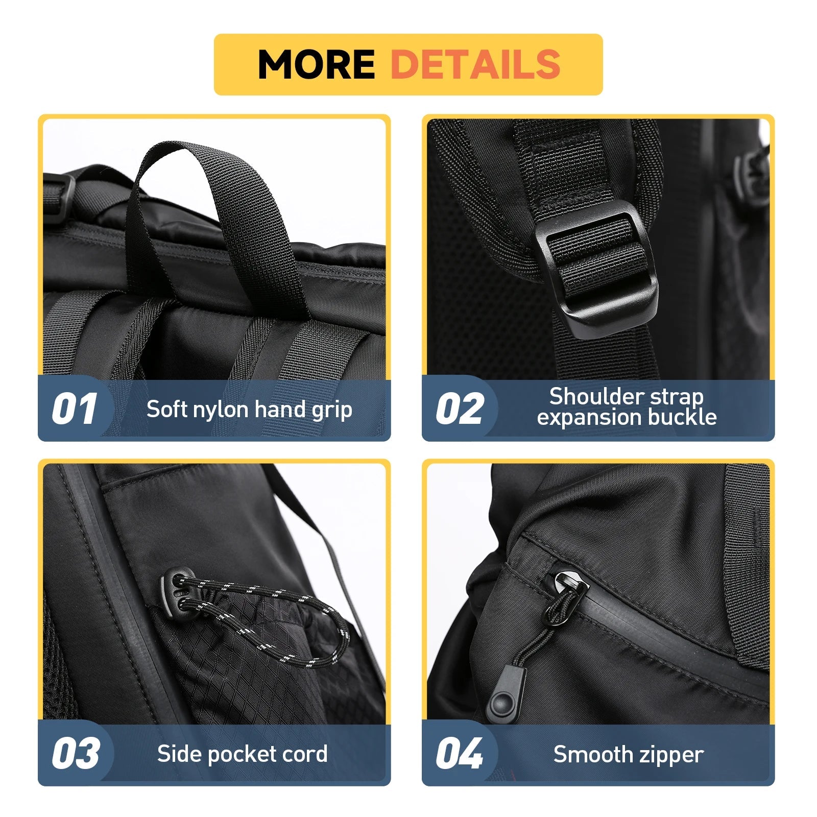 MOYYI Waterproof Laptop Backpack Bags for Men Black Travel Hiking Casual Sports Hiking Backpack Bags - MCROONS.COM