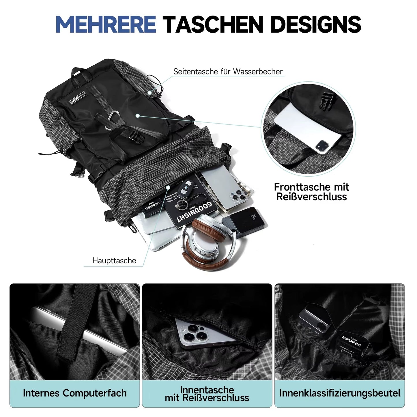MOYYI Waterproof Outdoor Backpack Expandable Bags for Men Hiking Rolltop Travel Backpack Bags - MCROONS.COM