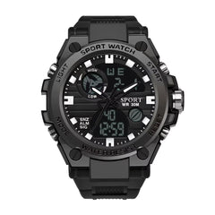 Multifunctional Outdoor Sports Watch Youth Silicone Electronic Watch Quartz Electronic Double Display Waterproof Luminous Watch