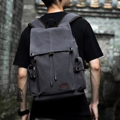 Multifunctional Wholesale Canvas Backpack with High Capacity and Diversified Pockets Suit for School - MCROONS.COM