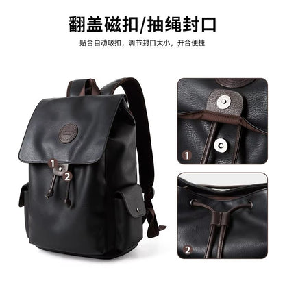 New Fashion Wholesale Waterproof Backpack Black Business School Men Designer Leather Backpacks - MCROONS.COM