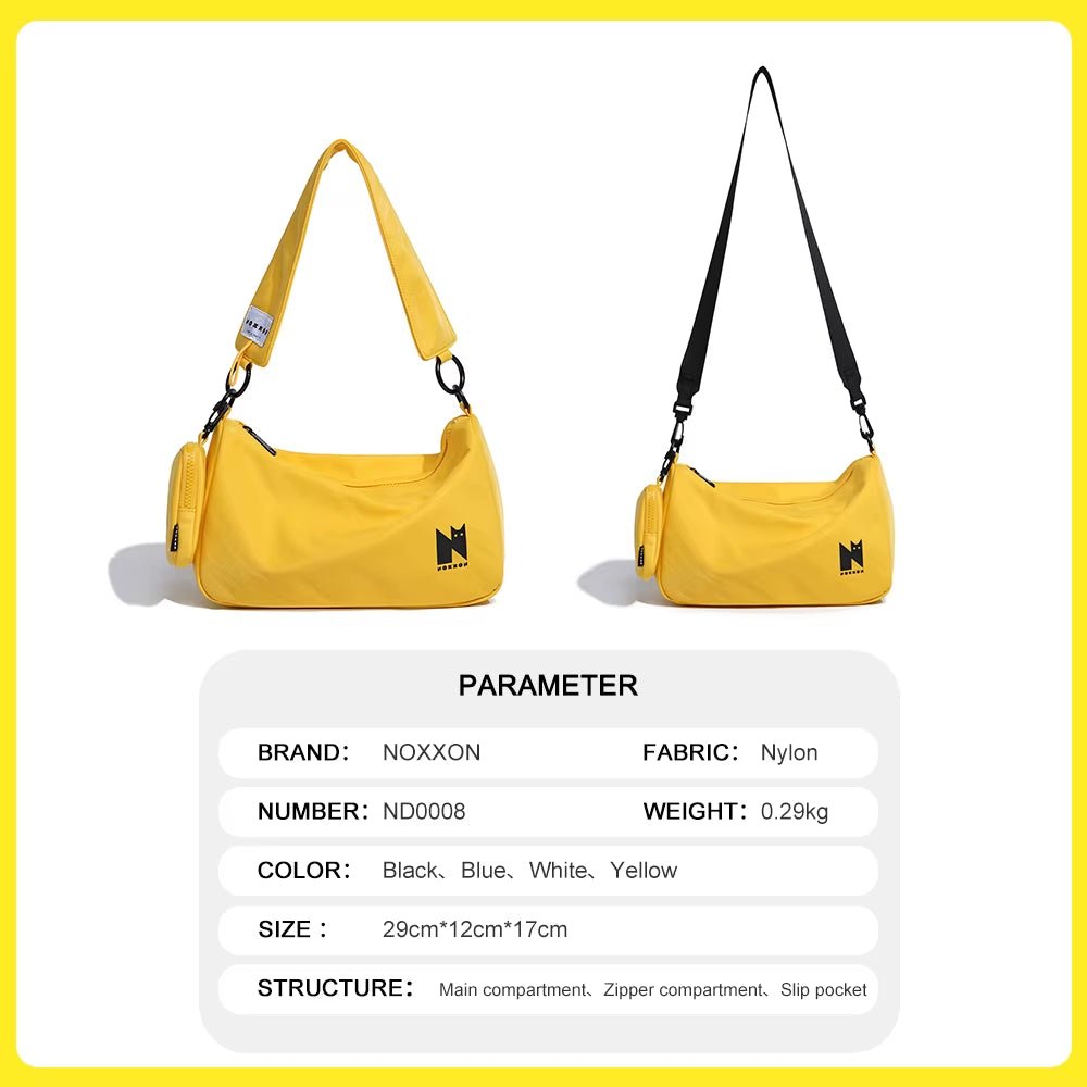NOXXON Nylon Handbags for Unisex Waterproof Multi Pocket Purses and Crossbody Bags Multi Function Lightweight Shoulder Handbag - MCROONS.COM