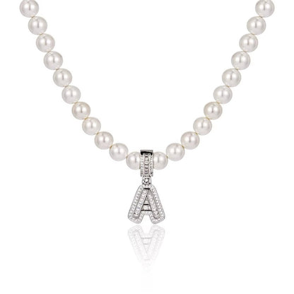NUOYA Jewelry Wholesale Pearl Necklace with CZ Stone Cross Pendant Women Pearl Choker - MCROONS.COM