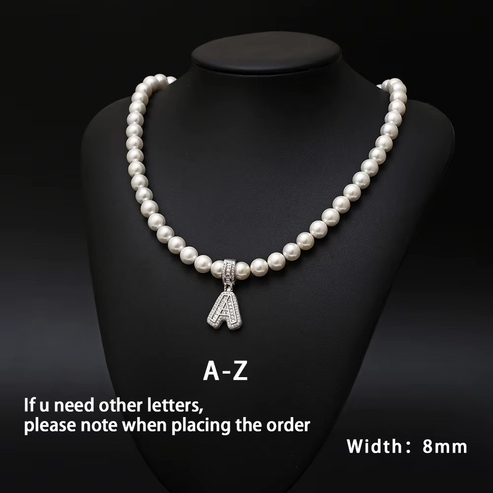 NUOYA Jewelry Wholesale Pearl Necklace with CZ Stone Cross Pendant Women Pearl Choker - MCROONS.COM