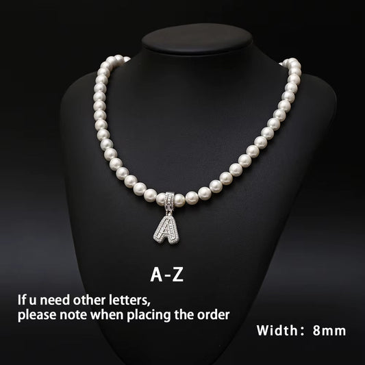 NUOYA Jewelry Wholesale Pearl Necklace with CZ Stone Cross Pendant Women Pearl Choker - MCROONS.COM