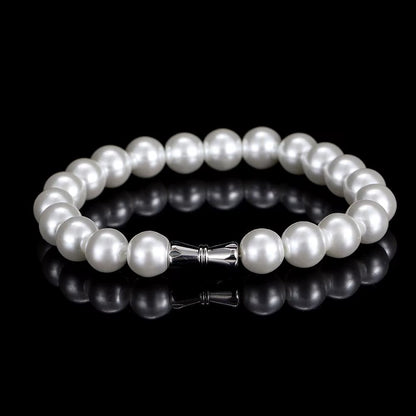 Nuoya Pearl Jewelry Fashion Beaded Bracelet White round Pearls Bracelet Women - MCROONS.COM