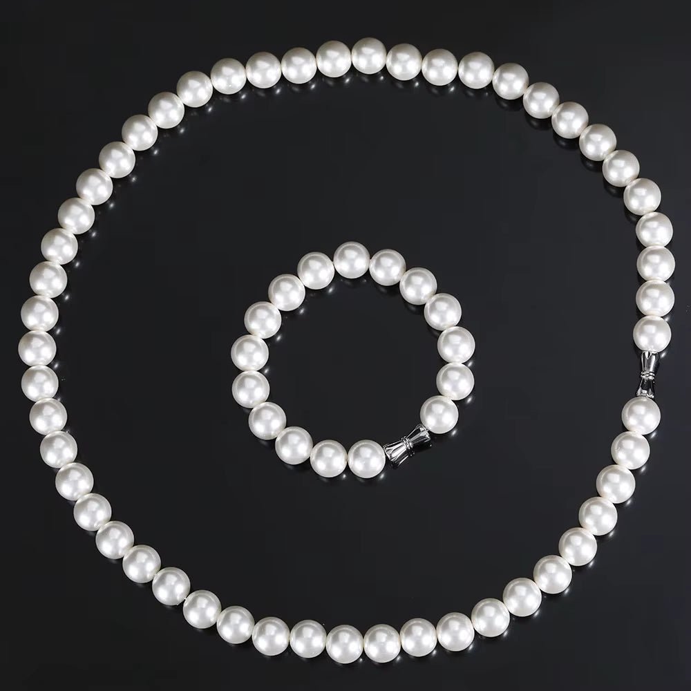Nuoya Pearl Jewelry Fashion Beaded Bracelet White round Pearls Bracelet Women - MCROONS.COM